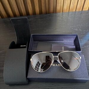 Prada Metallic Aviator Sunglasses